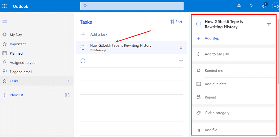 flagged emails not showing in tasks outlook 2016 for mac after swtiching to a new computer
